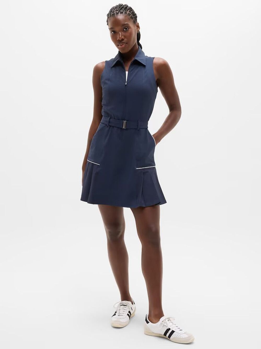 Athleta Size S Small Tee Time Dress Skort Eclipse/White #877313